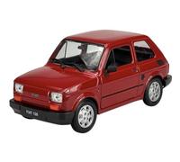 Welly modello auto compatibile con FIAT 126 rosso scuro equivalente Polski FIAT 126p 1972-2000 1/24 1:24 metallo modello auto Il cast nuovo in scatola