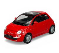 Welly modello auto compatibile con Fiat 500 dal 2007 rosso ca 1/34 - 1/39 Metal Model Auto Die Cast Nuovo in scatola