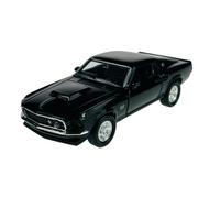 Welly Modello Auto Compatibile con Ford Mustang Boss 429 Coupe Nero Tipo I 3° generazione 1969-1970 ca 1/34-1/39 Metal Model Auto Die Cast Nuovo in scatola