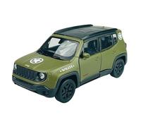 Welly modello auto compatibile con Jeep Renegade Trailhawk verde militare ca 1/34 - 1/39 Metal Model Auto Die Cast Nuovo in scatola