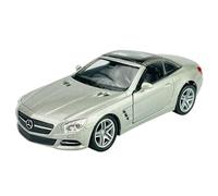 Welly Modello Auto Compatibile con Mercedes-Benz 2012 SL 500 Classe SL Cabrio Chiuso Argento R231 ca 1/34-1/39 Metal Model Auto Die Cast Nuovo in scatola