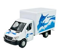 Welly modello auto compatibile con Mercedes Benz Sprinter W906, custodia per mercato del pesce, colore bianco, ca. 1/34 - 1/39, modello in metallo, auto
