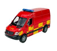 Welly modello auto compatibile con Mercedes-Benz Sprinter W906 Panel Van Fuoco Vigili del Fuoco Rosso ca 1/34-1/39 Metal Model Auto Die Cast Nuovo in scatola