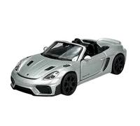 Welly modello auto compatibile con Porsche 718 Spyder RS aperto argento ca 1/34-1/39 Metal Model Auto Die Cast Nuovo in scatola