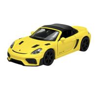 Welly modello auto compatibile con Porsche 718 Spyder RS con tetto giallo ca 1/34-1/39 Metal Model Auto Die Cast Nuovo in scatola