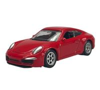 Welly modello auto compatibile con Porsche 911 991 Carrera S Coupé Rosso ca 1/60-1/64 Metal Model Auto Die Cast Nuovo in scatola