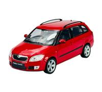 Welly modello auto compatibile con Skoda Fabia 2 II station wagon rosso tipo 5J a partire dal 2007 ca 1:24 1/24 Metal Automodell Die Cast Nuovo in cartone