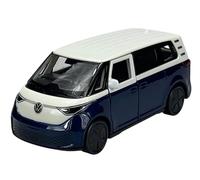 Welly modello auto compatibile con VW Volkswagen ID. Buzz blu con tetto bianco ca 1/34 - 1/39 Metal Model Auto Die Cast Nuovo in scatola
