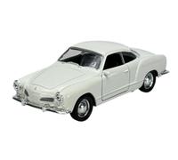 Welly modello auto compatibile con VW Volkswagen Karmann GHIA Coupe bianco ca 1/34-1/39 metallo Die Cast Nuovo in scatola 43634