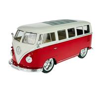 Welly modello auto compatibile con VW Volkswagen Transporter T1 Bus Low Rider, rosso/bianco, 1963 ca 1/24 1:24 in metallo modello Auto Die Cast Nuovo in scatola