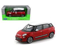 Welly Nuova collezione 1:24 W/B - ROSSO 2013 Fiat 500L con modellino bianco TOP pressofuso