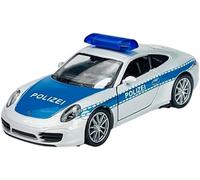 Welly Porsche 911 991 Carrera S Coupe Argento Blu Polizia Dal 2011 ca 1/43 1/36-1/46 Modello Auto