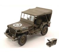 Welly WE18036H JEEP WILLYS U.S. ARMY CLOSED MATT OLIVE 1:18 Modellino
