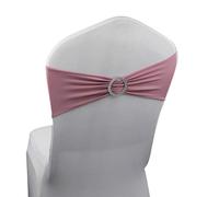 WELMATCH Fasce per sedie in spandex, per matrimoni, banchetti, feste, eventi, decorazione per sedie, colore: rosa antico, 50 pezzi