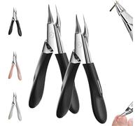 Welnax Nailpro Guard, Designed for Ingrown and Thick Nails, Welnax Nail Clippers, Ultra-Thin Sharp Stainless Steel Blades, Non-Slip Handle, for All Nail Types (Black*2)