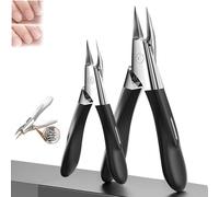Welnax Nailpro Guard, Designed for Ingrown and Thick Nails, Welnax Nail Clippers, Ultra-Thin Sharp Stainless Steel Blades, for Ergonomic Non-Slip Handle (Black,2pcs)