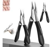 Welnax Nailpro Guard, Designed for Ingrown and Thick Nails, Welnax Nail Clippers, Ultra-Thin Sharp Stainless Steel Blades, for Ergonomic Non-Slip Handle (Black,3pcs)