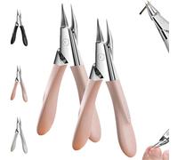 Welnax Nailpro Guard, Designed for Ingrown and Thick Nails, Welnax Nail Clippers, Ultra-Thin Sharp Stainless Steel Blades, Non-Slip Handle, for All Nail Types (Pink*2)