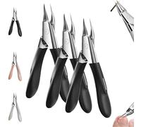Welnax Nailpro Guard, Designed for Ingrown and Thick Nails, Welnax Nail Clippers, Ultra-Thin Sharp Stainless Steel Blades, Non-Slip Handle, for All Nail Types (Black*3)