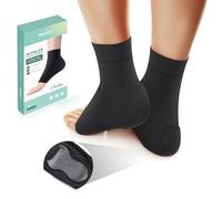 Welnove Achille Tendinite Heel Protector Socks - (2 Pairs) Achilles Tendon Support Compression Gel Padded Sleeve Socks for Cushion & Protection of Bursitis, Tendinite, Tenderness, Dry Cracked