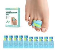 Welnove Hammer Toe Straightener - 10 Pack Toe Corrector Splints - Realign Bent, Curled, Crooked, Claw, Mallet Toes - Toe Straighteners for Men and Women- (Multi-Size, Patterned)