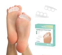 Welnove Hammer Toe Straightener Toe Corrector for Women - 8 Pcs Hammer Toe Cushion Pads for Bent, Crooked, Curled, Claw, and Hammer Toes - Soft Support and Realignment(Clear, 3 Loop Design)
