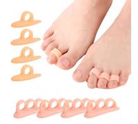 Welnove Raddrizzatori per dita dei piedi a martello, in gel, 8 cuscinetti di supporto per dita dei piedi, riallineano le dita piegate, storte, arricciate, artigliate, a martello, supporto morbido