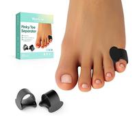 Welnove Separatore per dita del mignolo, 12 pezzi Distanziatori per dita in gel nero Correttore per alluce valgo per piedi di donne e uomini
