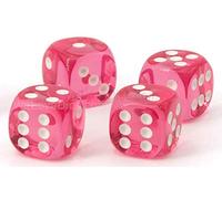 WeLoveBeads 12mm d6 dadi rosso trasparente/bianco - fatto in germania! - 10 pezzi