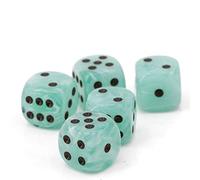 WeLoveBeads D6 Dice giada fumosa/Black - fatto en germania! - 5 pezzi