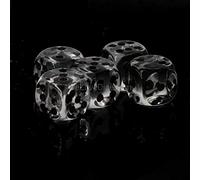 WeLoveDice 16mm D6 da dadi cristallo trasparente/nero - fatto in germania! - 5 pezzi