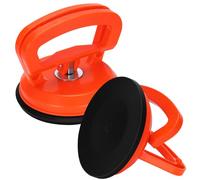 Welsberg 2x Ventosa per Vetro, Sollevatore a Ventosa con Capacità di Sollevamento 50kg, Diametro 11.8 cm per il Trasporto di Piastrelle, Laminato, Vetro, Marmo, arancione