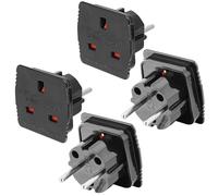 Welsberg 4x Adattatori da Viaggio da UK a EU, Adattatore Presa Inglese a Spina Italiana, UK 3 Poli a EU 2 Poli, Travel Adapter Set per Europa, Spagna, Francia, Germania, nero