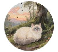 Welsh Cat Rundes 1000 Puzzle Animals Rundes Puzzle Familienpuzzle Erwachsene Anspruchsvoll Für Erwachsene Bunte Kunst 1000pcs (67.5x67.5cm)