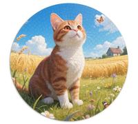 Welsh Cat Rundes 1000 Puzzle Animals Rundes Puzzle Familienpuzzle Erwachsene Anspruchsvoll Puzzle Für Erwachsene Und Kinder Reisegeschenke 1000pcs (67.5x67.5cm)