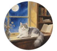 Welsh Cat Rundes 1000 Puzzle Animals Rundes Puzzle Familienpuzzle Stressabbau-Spielzeug Für Erwachsene Kinder Reisegeschenke 1000pcs (67.5x67.5cm)