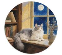 Welsh Cat Rundes 1000 Puzzle Animals Rundes Puzzle Familienpuzzle Stressabbau-Spielzeug Für Erwachsene Bunte Kunst 1000pcs (67.5x67.5cm)
