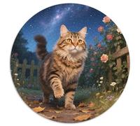 Welsh Cat Rundes 1000 Puzzle Animals Rundes Puzzle Familienpuzzle Stressabbau-Spielzeug Für Erwachsene Kinder Einzigartiges Herausforderungsspiel 1000pcs (67.5x67.5cm)
