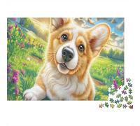 Welsh Corgi 1000 Pezzi Puzzle CittàCorgi Grass Sfida Per Adulti Puzzle Animali Divertenti Per Uomo E Donna Intrattenimento Creativo52x38cm/1000pcs