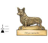 Welsh Corgi Cardigan - iscrizione in ottone 'WELCOME', incisore Art Dog IT