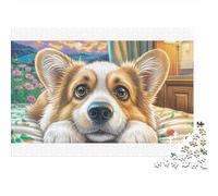 Welsh Corgi Corgi colorato a mezz'aria 1000 pezzi Puzzle per adulti The Impossible Challenge Divertente regalo 52x38 cm/1000 pezzi