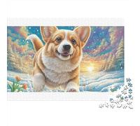 Welsh Corgi Corgi colorato al crepuscolo 1000 pezzi Puzzle per adulti The Impossible Challenge Divertente regalo 70x50cm/1000 pezzi