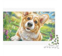 Welsh Corgi Corgi colorato in un campo di zucche Puzzle da 1000 pezzi per adulti Splendidamente illustrato Attività stimolante da fare a casa 70x50cm/1000pcs