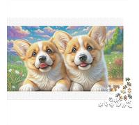 Welsh Corgi Corgi colorato in un sentiero nel prato 1000 pezzi Puzzle per adulti Classico gioco educativo Sviluppo del cervello 70x50cm/1000pcs