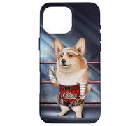 Welsh Corgi Dog nel ruolo di Muay Thai Kick Boxing Campione Custodia per iPhone 16 Pro Max