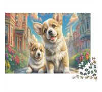 Welsh Corgi Jigsaw Puzzle 1000 Pezzi Per Adulti Corgis nel Vecchio Porto Giochi Educativi Puzzle Per Adulti E Bambini Età 9 Anni + Cartone Riciclato Al 100% Home Decorazione 70x50cm/1000pcs