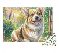 Welsh Corgi Jigsaw Puzzle Radura con fiori selvatici nella foresta 1000 Pezzi Cartone Di Alta Qualità Da 14 Anni, Educativo Stimolante, Idea Regalo Esclusivo Compleanno 38x26cm/1000pcs