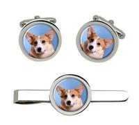 Welsh Corgi Pembroke Gemelli E Fermacravatta Set