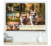 Welsh Corgi Pembroke (hochwertiger Premium Wandkalender 2026 DIN A2 quer), Kunstdruck in Hochglanz: Witzige, aber selbstbewusste, intelligente Hunde mit kurzen Beinen