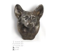 Welsh Corgi Pembroke - statua del cane per appendere al muro, Art Dog IT
